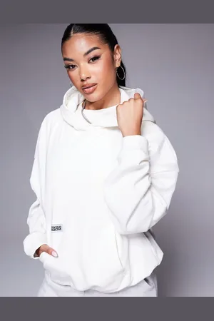 ASOS Weekend Collective bubble hem hoodie in cream