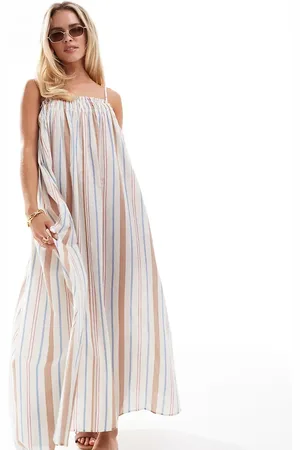 ASOS ASOS DESIGN Petite trapeze beach dress in stripe