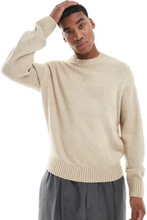 Hollister Knitted boxy crew neck jumper in beige
