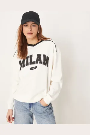 New Look Milan logo sweater jumper in off