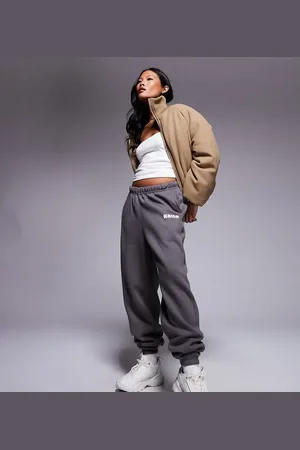 Kaiia Petite cuffed joggers in dark and yellow
