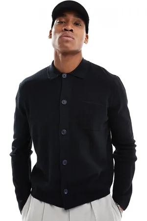 ASOS Lightweight relaxed boxy knitted cardigan with collar in