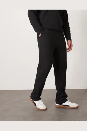 ASOS Co-ord ribbed straight leg jogger in washed black - CHARCOAL