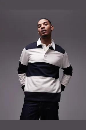MANGO Rugby polo shirt in & white stripe