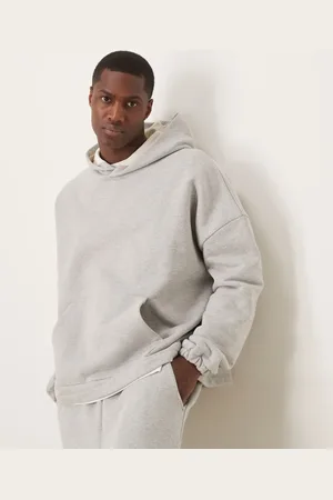 ASOS Co-ord premium heavyweight boxy oversized hoodie 650gsm in marl - LGREY