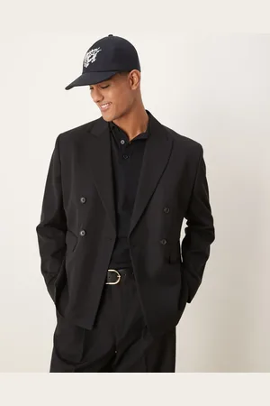 ASOS Boxy double breasted suit jacket in