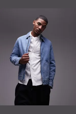 MANGO Zip through denim jacket in light
