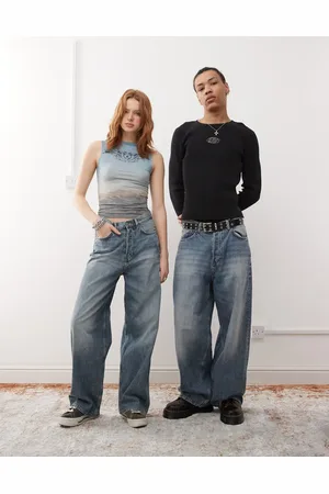 Weekday Unisex Astro low rise baggy jeans in worn wash