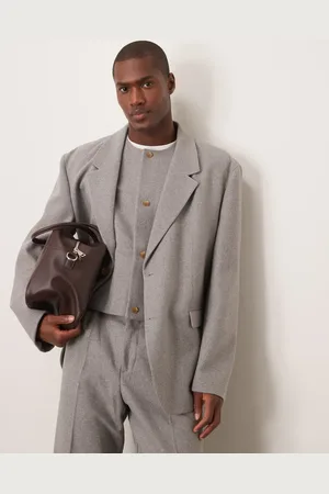 ASOS Slouchy oversized suit jacket in light felt