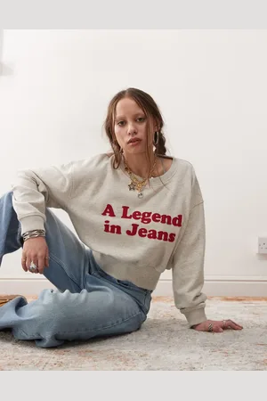 Wrangler Relaxed slogan sweatshirt in stone