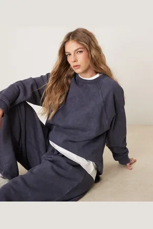 ASOS Co-ord oversized sweatshirt in washed navy