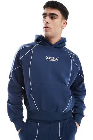 Bershka Piped co-ord hoodie in