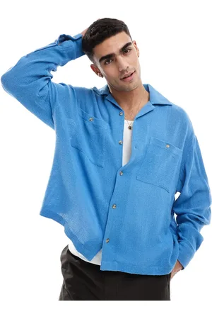 ASOS Boxy textured oversized shirt in
