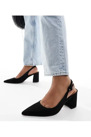 ASOS Sutton slingback mid block heels in suedette