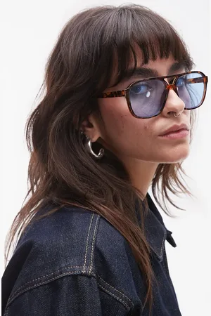 & OTHER STORIES Brown tortoise shell retro aviator sunglasses in