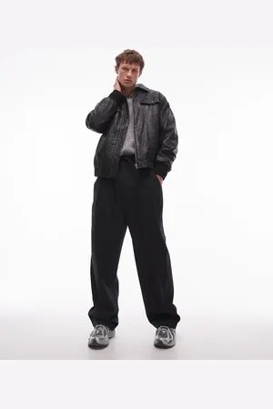 Topman Wide leg with elasticated tie waist trousers in