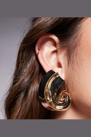 8 Other Reasons 18ct plated swirl stud statement stud earrings