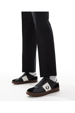 Fred Perry B4 leather and suede trainers in