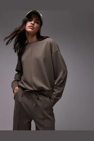 MANGO Seam front sweatshirt co-ord in light