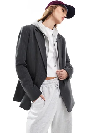 ASOS Tailored relaxed blazer in charcoal stripe