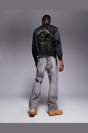 Armani Exchange Reversible lunar capsule snake bomber jacket in and red