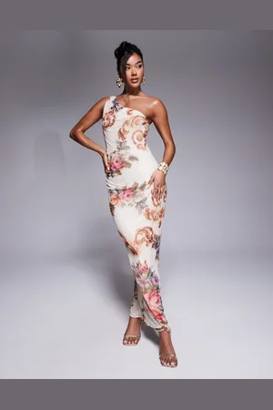 ASOS Hotfix embellished one shoulder midi dress in vintage tapestry print