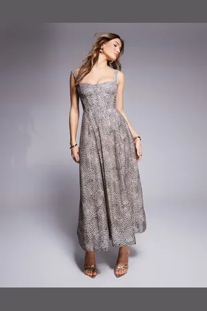 Bardot Corset maxi dress in leopard print