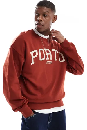 New Look Oversized Porto sweatshirt in rust