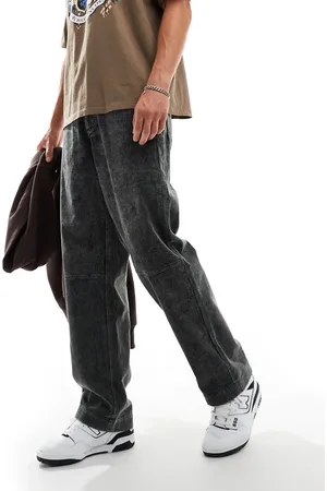 ASOS Baggy cord cargo trousers in washed