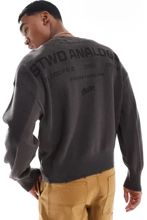 Pull&Bear STWD knitted jumper in charcoal