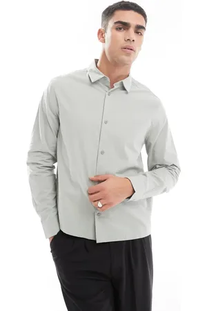 ASOS Boxy seersucker regular shirt in light