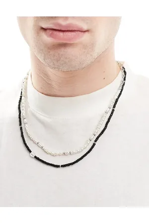 ASOS 2 pack beaded necklace in freshwater faux pearl and