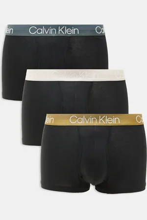 Calvin Klein Modern Structure 3 pack trunk with coloured waistband in