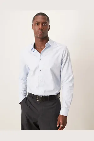 ASOS Slim herringbone shirt in