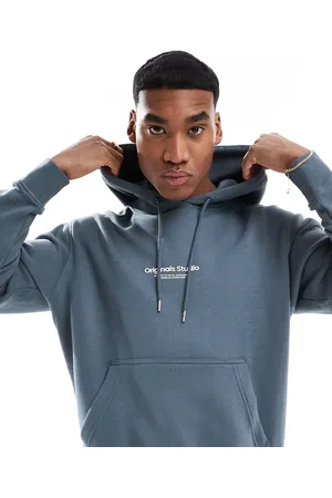 JACK & JONES Oversized hoodie in teal with chest logo