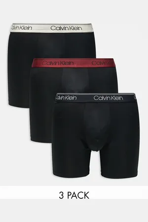 Calvin Klein Microfibre Stretch 3 pack boxer brief with coloured waistband in