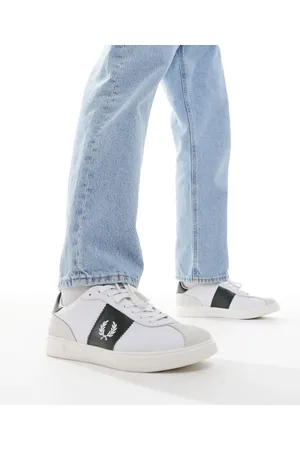 Fred Perry B4 leather and suede trainers in