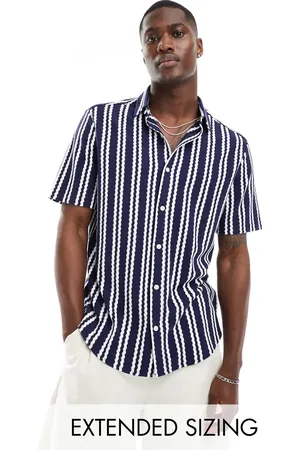 ASOS Textured regular shirt in stripe