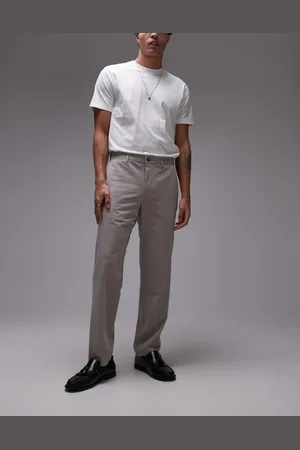 MANGO Elasticated waist tailored trouser in beige