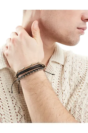 ASOS 3 pack cord bracelet set in beige