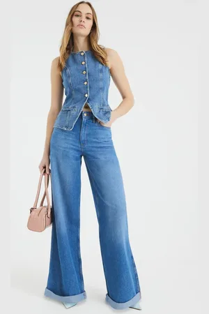 River Island Denim waistcoat in midwash