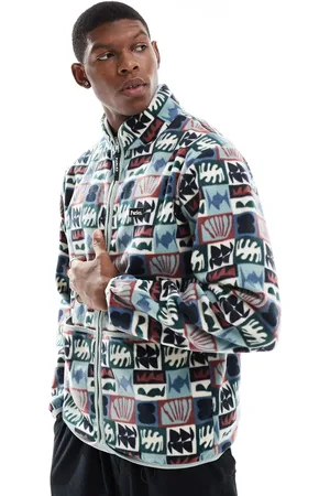 Parlez Vassar zip through printed fleece in