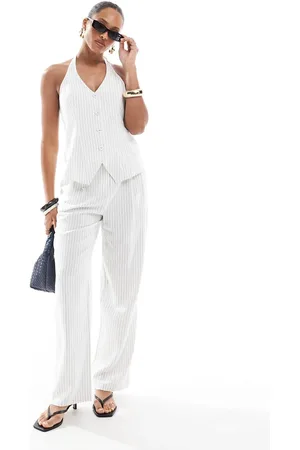 4th & Reckless Tailored wide leg trousers co-ord in pinstripe