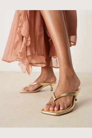ASOS Hawaii toe thong kitten heeled sandals in