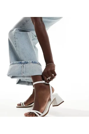 ASOS Wide Fit Honeydew mid block heeled sandals in