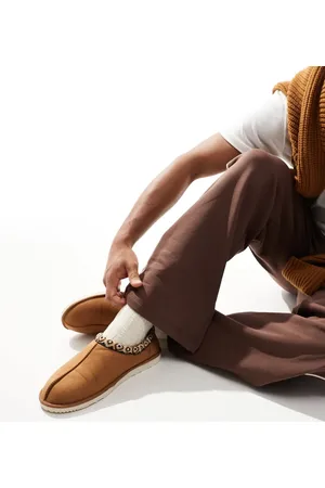 JACK & JONES Mule slipper in faux suede in tan