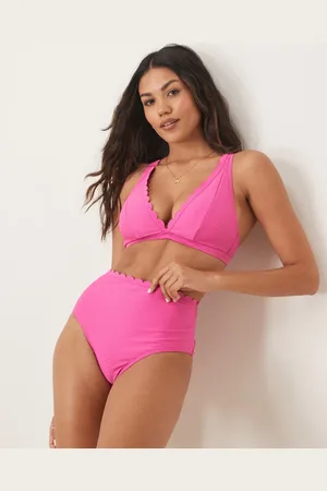 Peek & Beau Fuller Bust scallop textured high waist bikini bottom in
