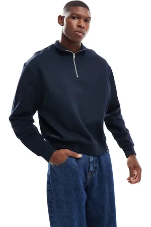 ASOS Essential boxy oversized sweatshirt with quarter zip in