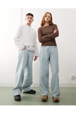 Weekday Astro unisex low rise baggy jeans in light