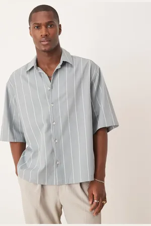 ASOS Oversized boxy half sleeve shirt in stripe